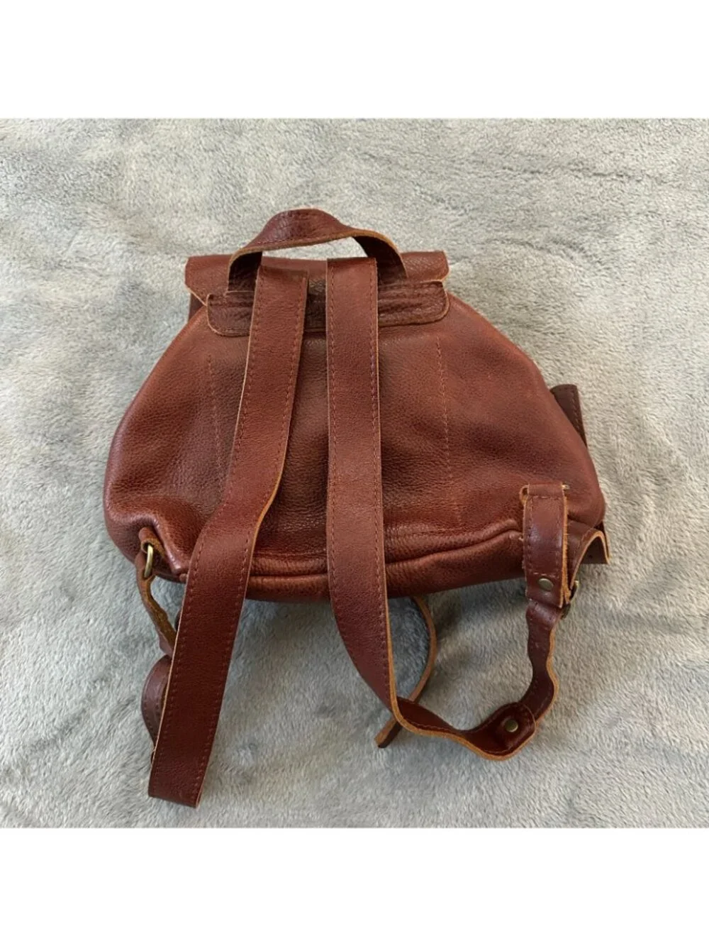 Portland Leather Company Bucket Bag Backpack Brown Cinch